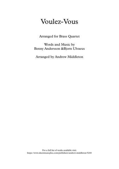 Voulez-vous (arr. Andrew Middleton)