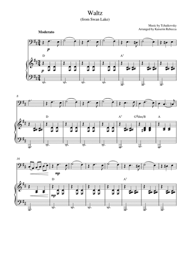 Waltz (from Swan Lake) (for cello solo and piano accompaniment) (arr. Kaiserin Rebecca)