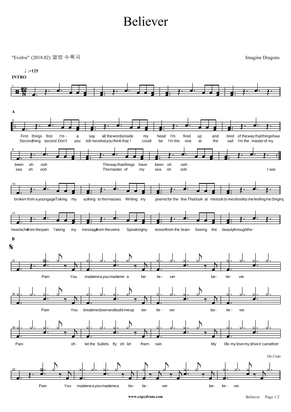 Believer (arr. COPYDRUM)