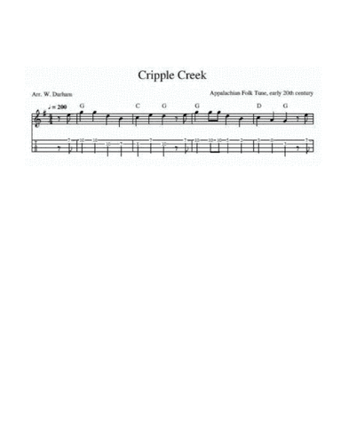 Cripple Creek - for Ukulele (in G) (arr. W. Durham)