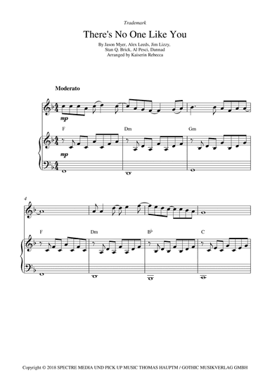 There's No One Like You (arr. Kaiserin Rebecca)