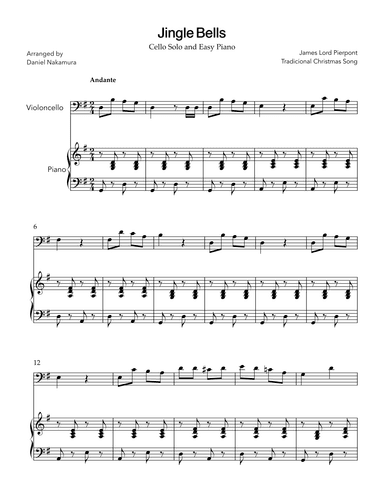 Jingle Bells (for Cello and Easy Piano) (arr. Daniel Nakamura)