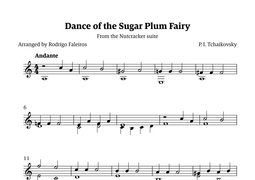 Sugar Plum Fairy theme (arr. Rodrigo Faleiros)
