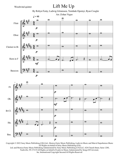 Lift Me Up (arr. Zoltan Vegso)