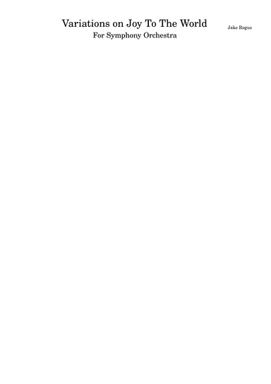 Variations on Joy to the World - Score Only (arr. Jake Rogus)