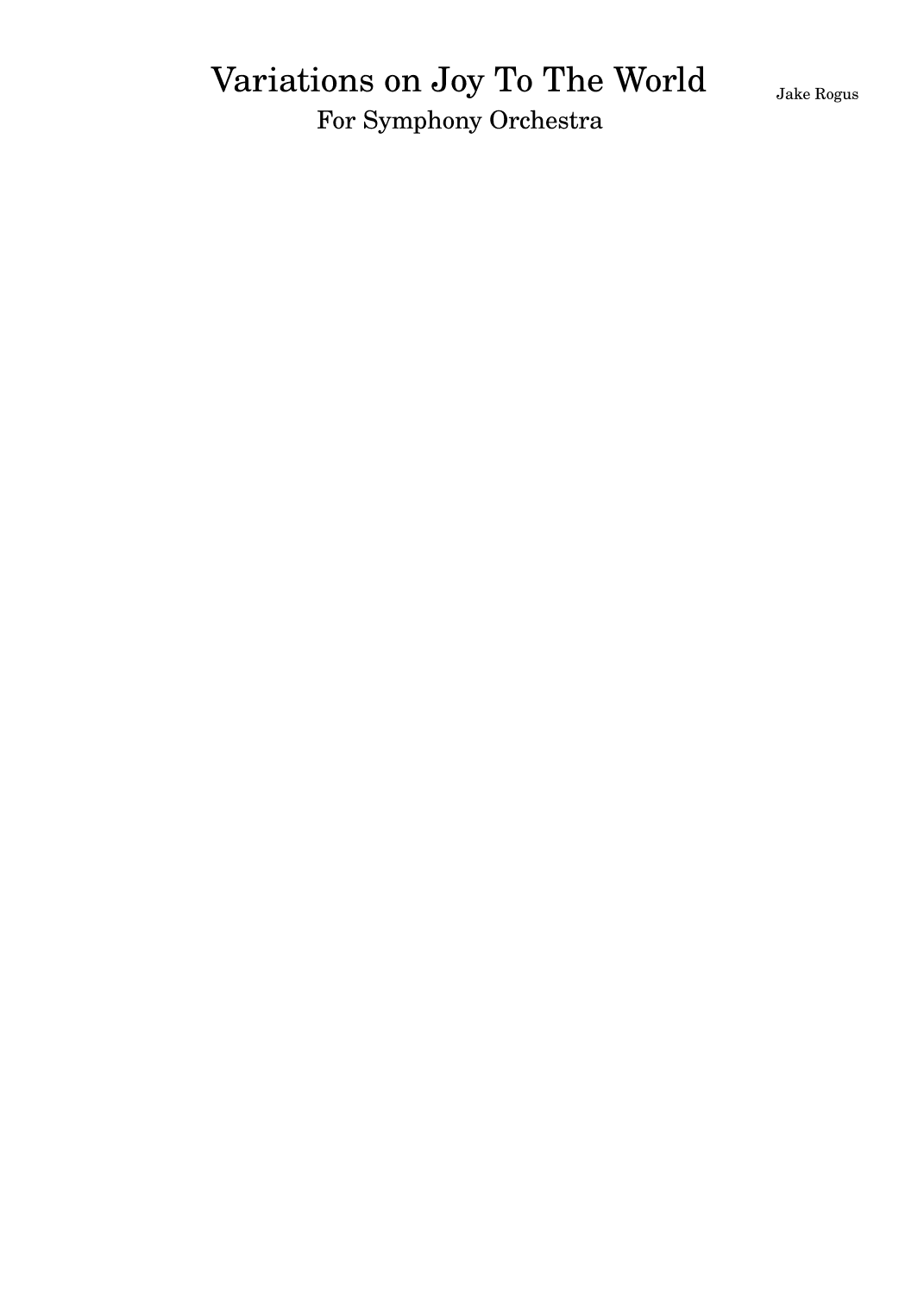 Variations on Joy to the World - Score Only (arr. Jake Rogus)