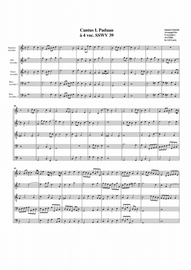 Paduan no.1 SSWV 39 (arrangement for 5 recorders) (arr. Gil Garty)