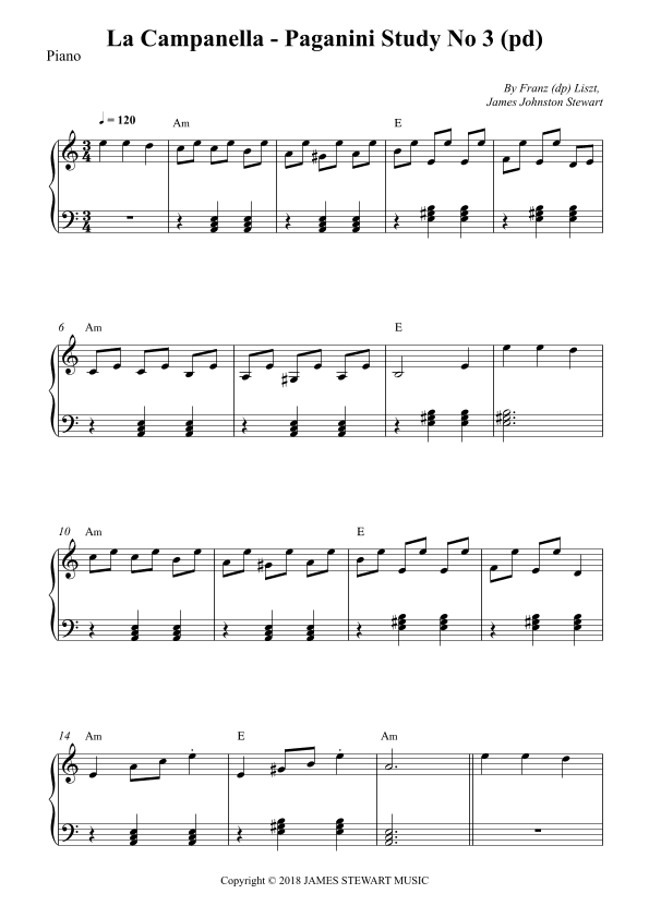 La Campanella - Paganini Study No 3 (pd) (arr. Wesley S. SIlva)