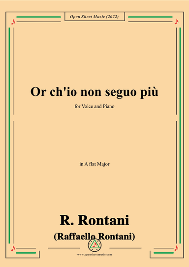 R. Rontani-Or ch'io non seguo più,in A flat Major (arr. OSM Press)