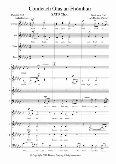 Coinleach Glas an Fhómhair (arr. Thomas Quigley)