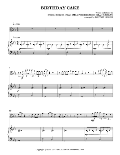 Birthday Cake (arr. Whitney Lussier)