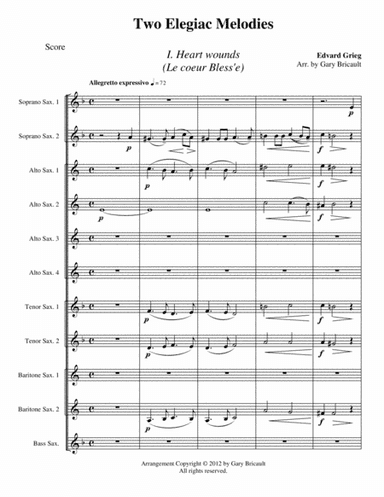Two Elegiac Melodies - Opus 34 (arr. Gary Bricault)