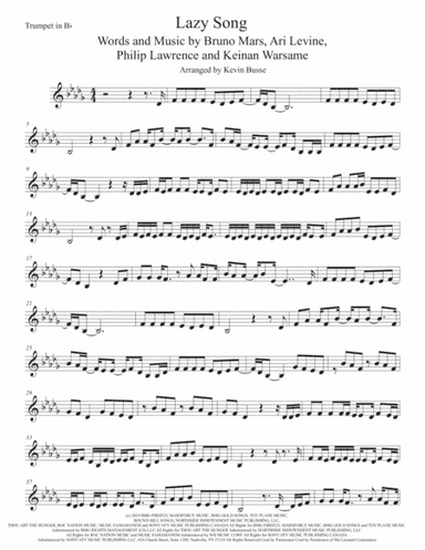 The Lazy Song (arr. Kevin Busse)