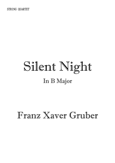 Silent Night for String Quartet in B Major. Early Intermediate. (arr. Matheus Araújo)