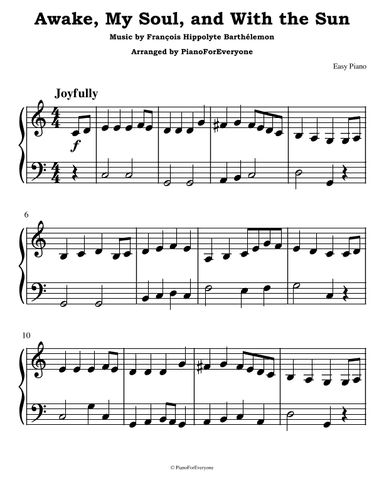 Awake, My Soul, and With the Sun (Easy Piano) (arr. PianoForEveryone)