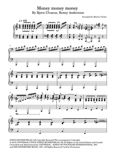 Money, Money, Money (arr. Martin Tucker)