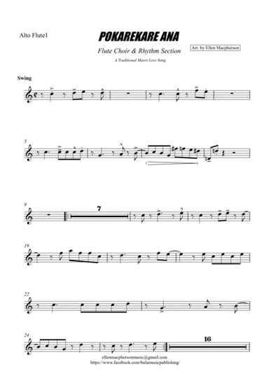 POKAREKARE ANA - Flute Choir & Rhythm Section (Alto Flute 1) (arr. Ellen Macpherson)