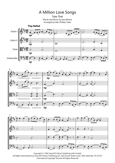 A Million Love Songs (arr. Alex Phillips-Yates)
