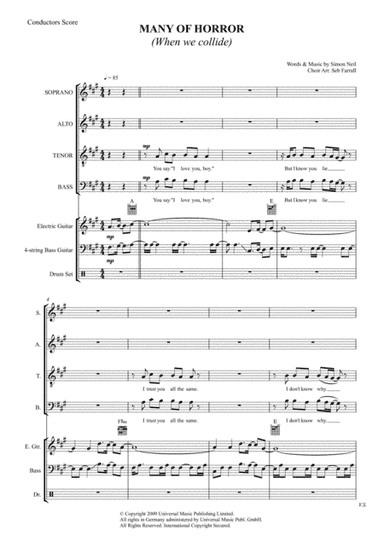 Many Of Horror (when We Collide) (arr. Sebastian Farrall)