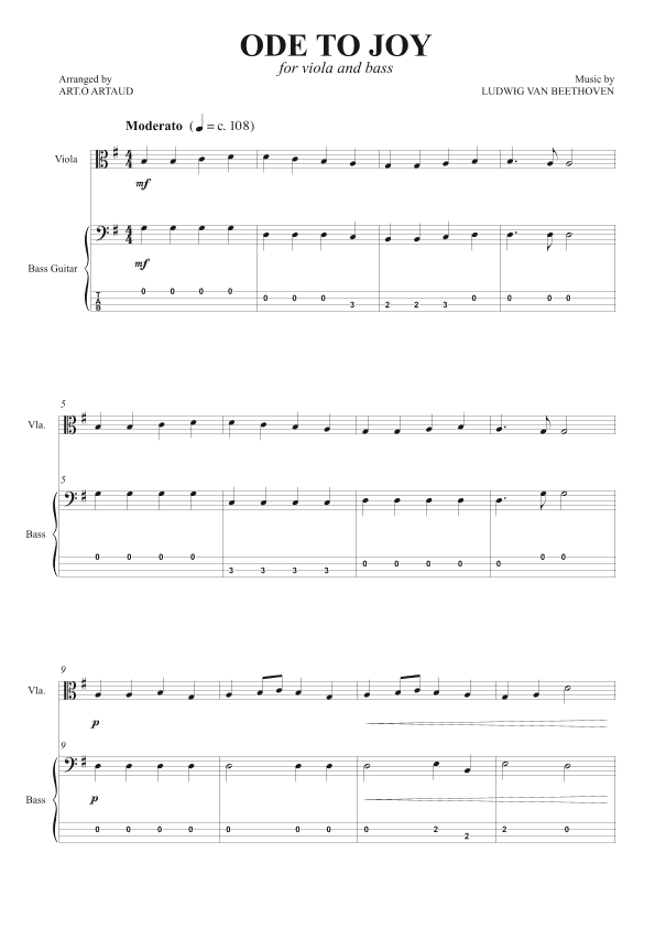 Ode to Joy (arr. Art.o Artaud)