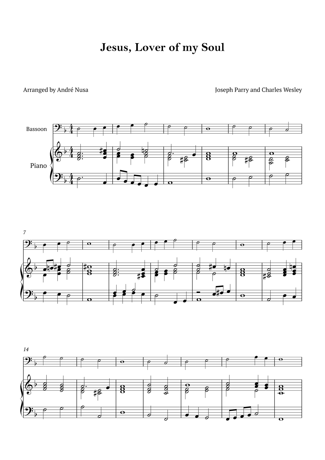 Jesus, Lover of my Soul (arr. André Nusa)