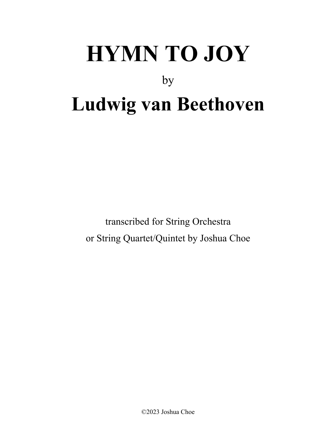 Hymn to Joy (arr. JMJ Arrangements)