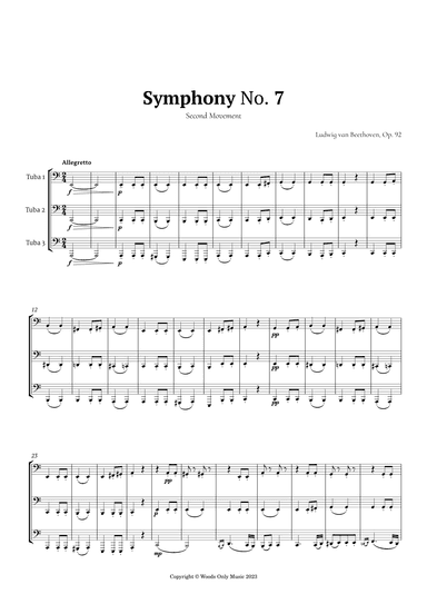 2nd Movement of Symphony No. 7 by Beethoven for Tuba Trio (arr. Ander)
