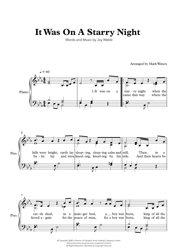 (it Was On) A Starry Night (arr. Mark Waters)