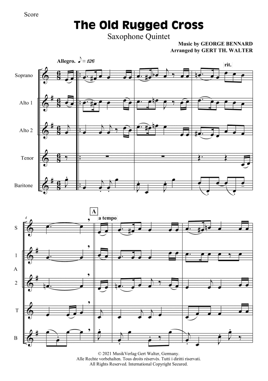 The Old Rugged Cross (arr. Gert Th. Walter)