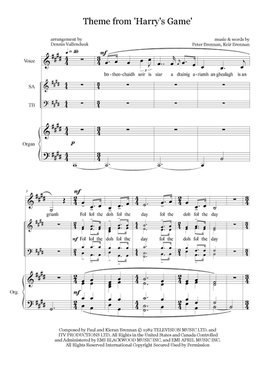 The Theme From Harry's Game (arr. Dennis Vallenduuk)