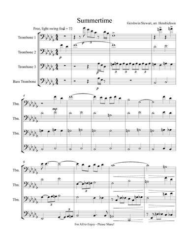 Summertime (arr. Billy Stewart/Robert Hendrickson)