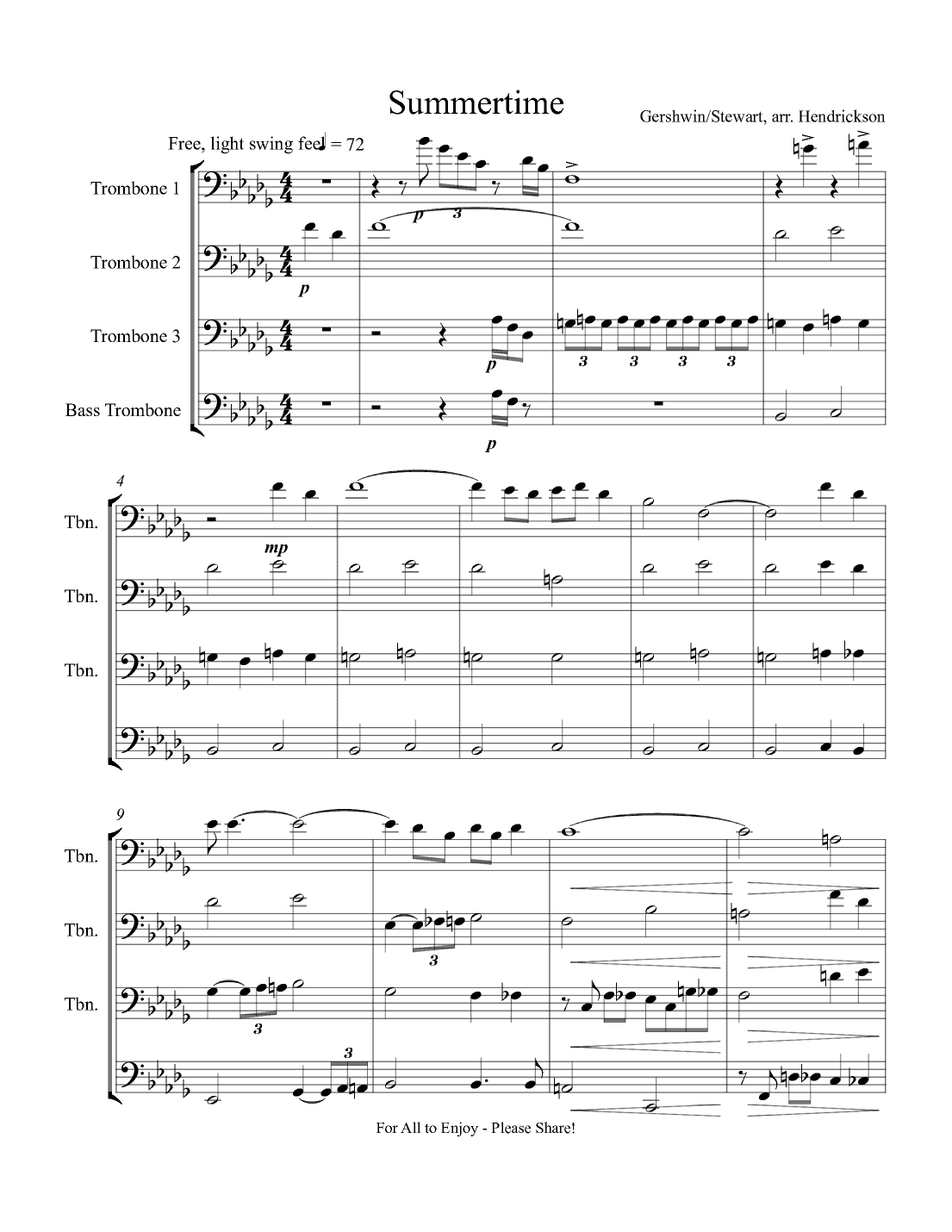 Summertime (arr. Billy Stewart/Robert Hendrickson)