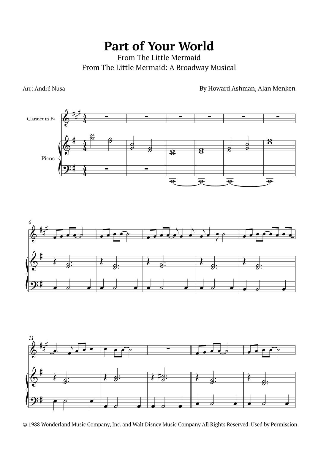 Part Of Your World (arr. André Nusa)