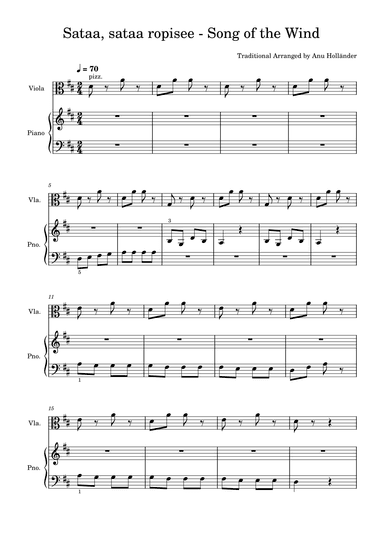 Soittosalkku: Sataa, sataa ropisee - Song of the Wind (arr. Anu Holländer)