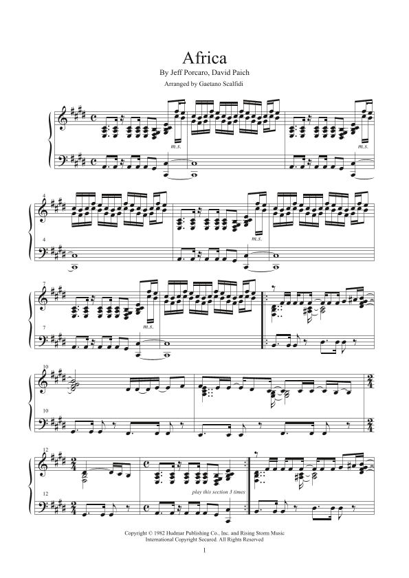 Africa (arr. Gaetano Scalfidi)