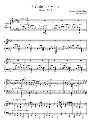 Prelude Opus 31 No. 2 in F Minor (arr. Zachary Corbett)