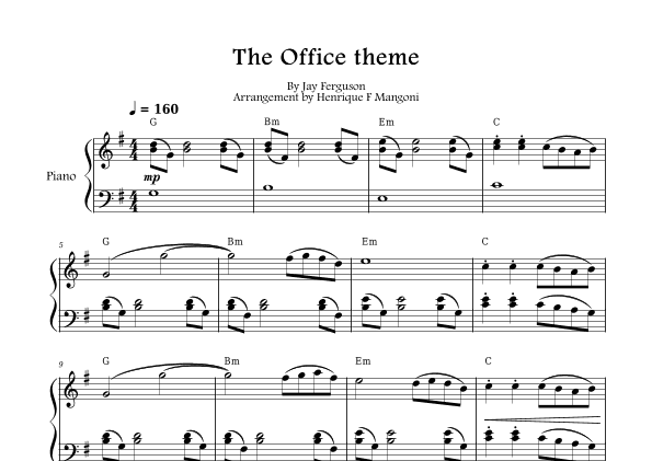 The Office - Theme (arr. Henrique F Mangoni)