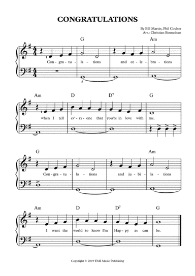 Congratulations (arr. Christian Bennedsen)