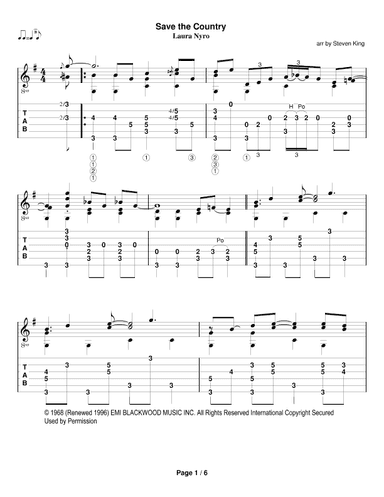 Save The Country (arr. Steven King)