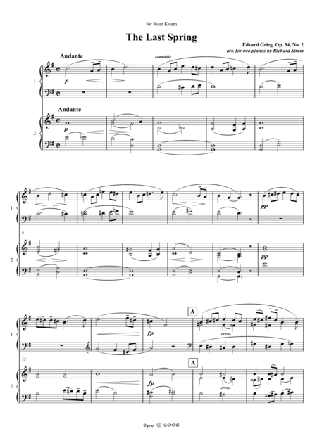 Last Spring (arr. Richard Simm)