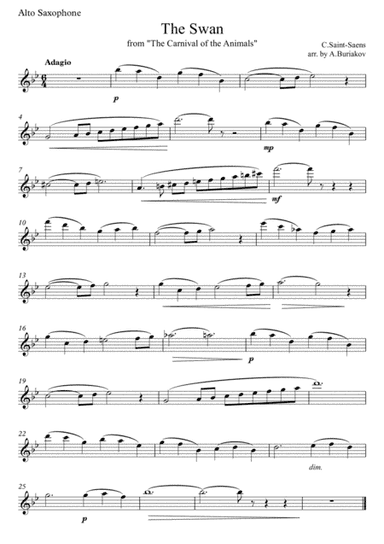 The Swan (alto saxophone) (arr. A.Buriakov)