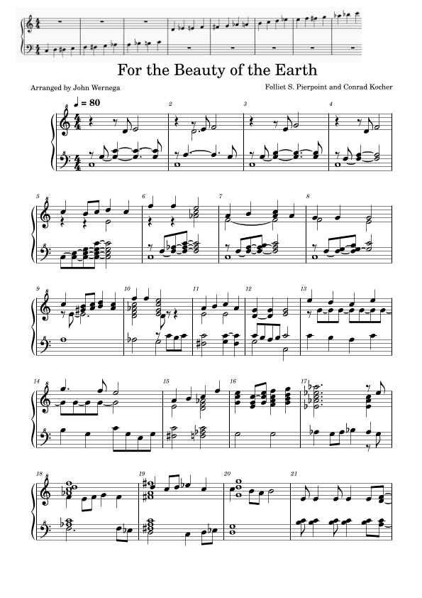 For the Beauty of the Earth (3 octaves)