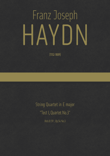 Haydn - String Quartet in E major, Hob.III:59 ; Op.54 No.3"Tost I, Quartet No.3" (arr. J.G. Cucó Barber)
