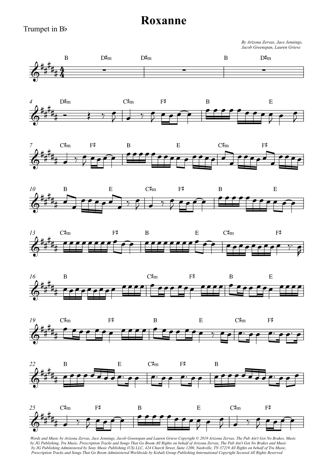 Roxanne (arr. Wesley S. SIlva)