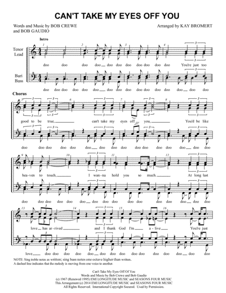 Can't Take My Eyes Off Of You (arr. Kay Bromert)