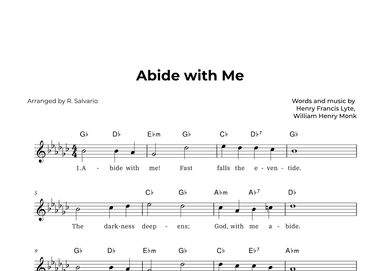 Abide with Me (Key of G-Flat Major) (arr. R. Salvario)