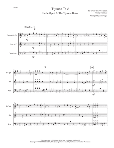 Tijuana Taxi (arr. Jim Bicigo)