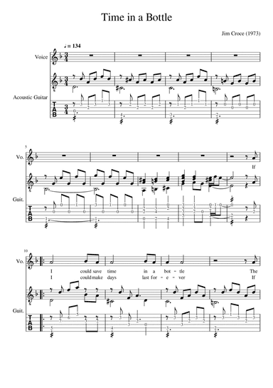 Time In A Bottle (arr. Big Bill Durham)