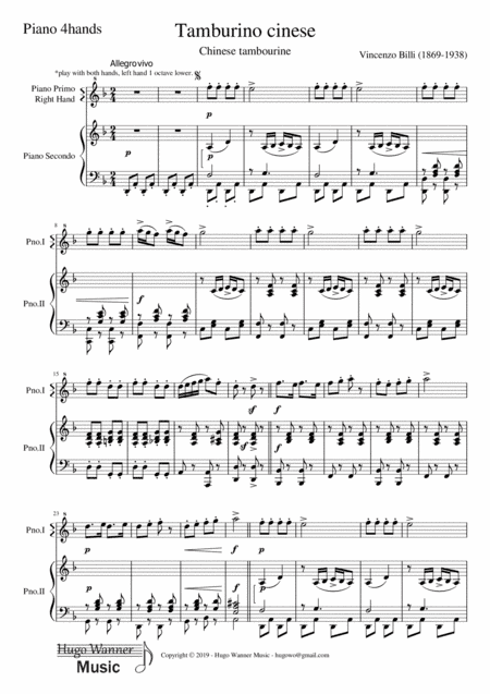Tamburino Cinese - Chinese Tambourine (arr. Hugo Wanner)