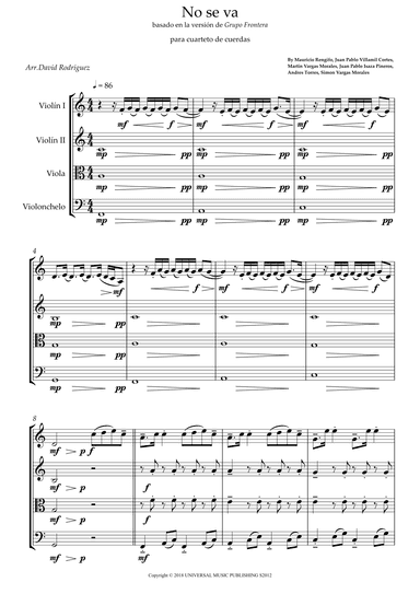 No Se Va (arr. David Rodríguez)